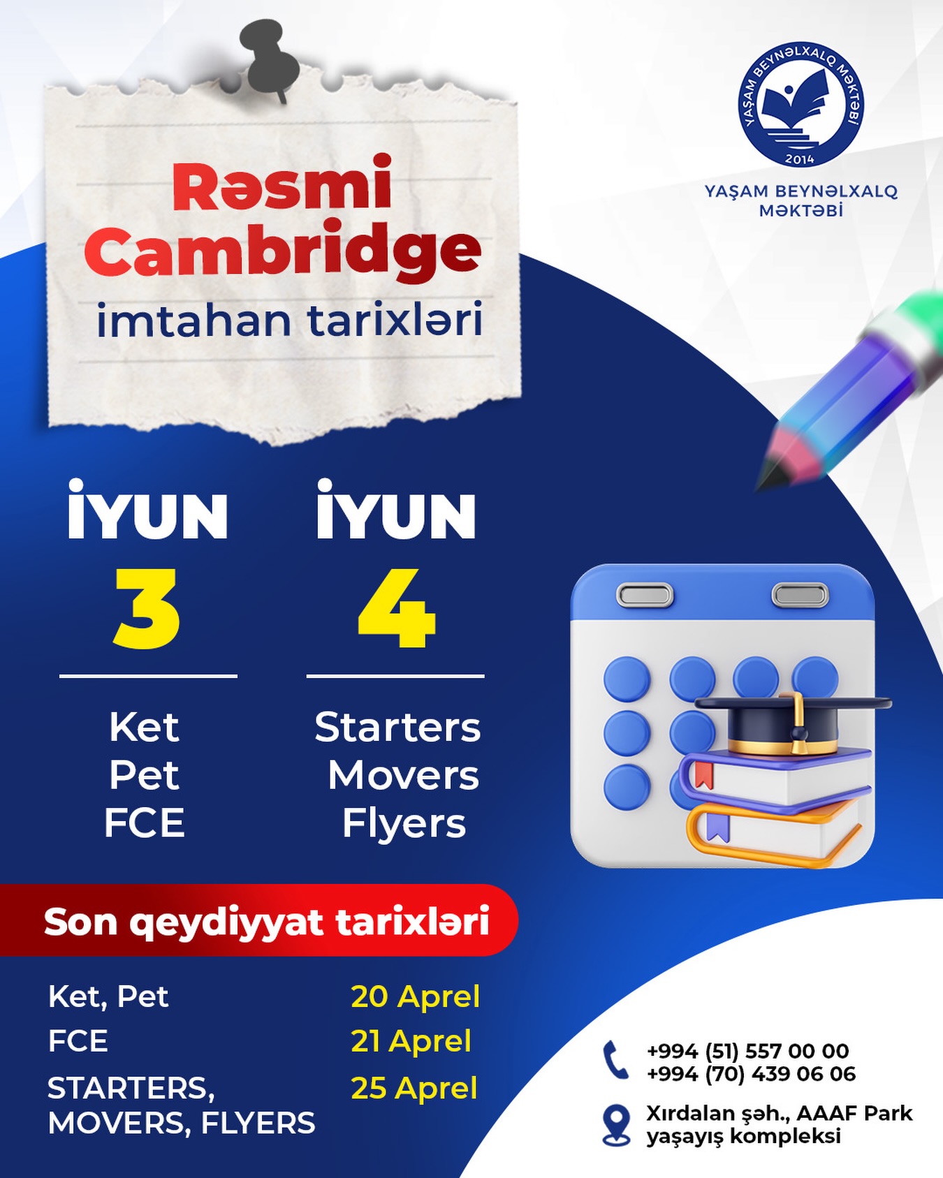 Rəsmi Cambridge imtahanlarına qeydiyyat başladı!