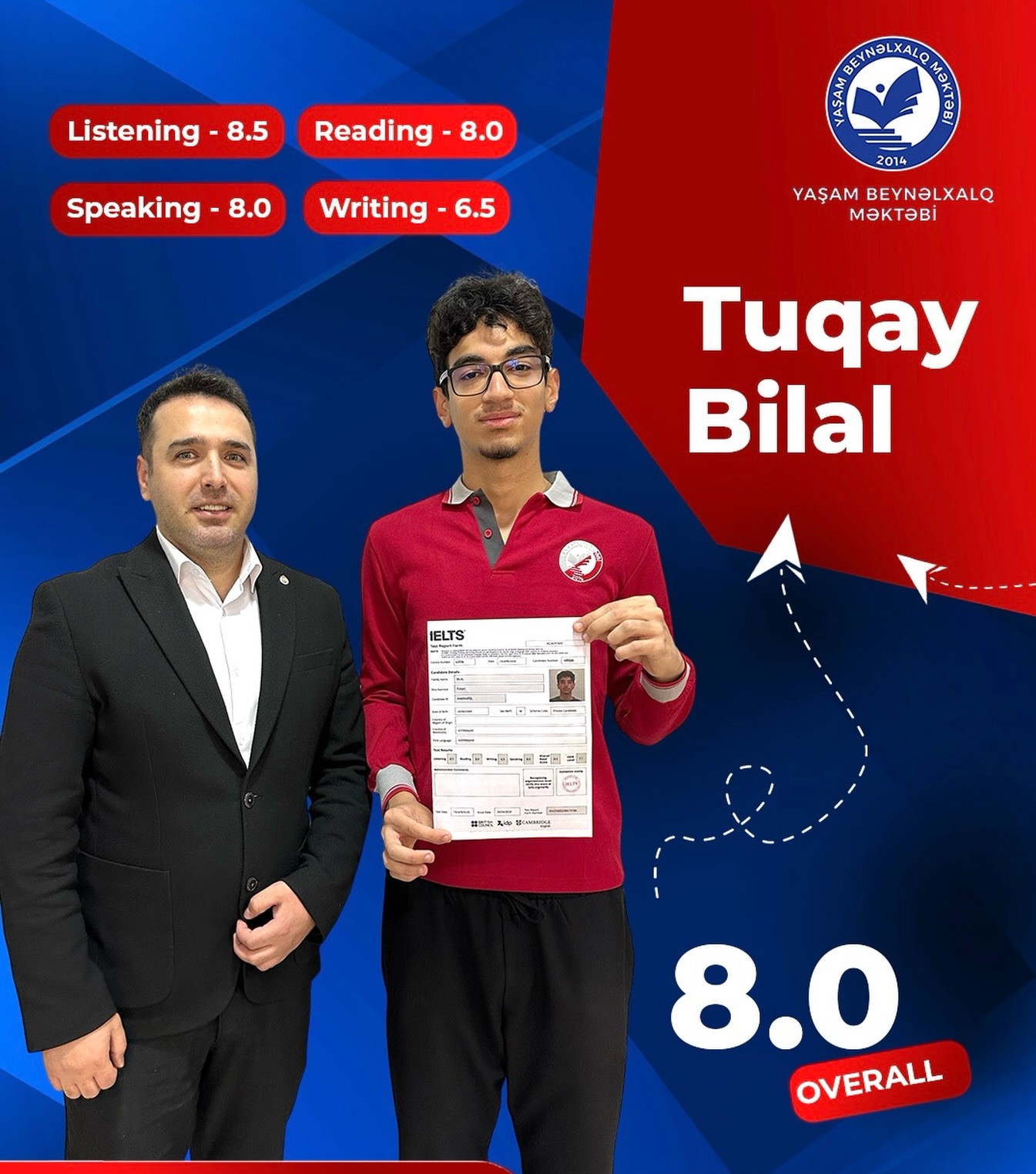 IELTS imtahanında mötəşəm nəticə!